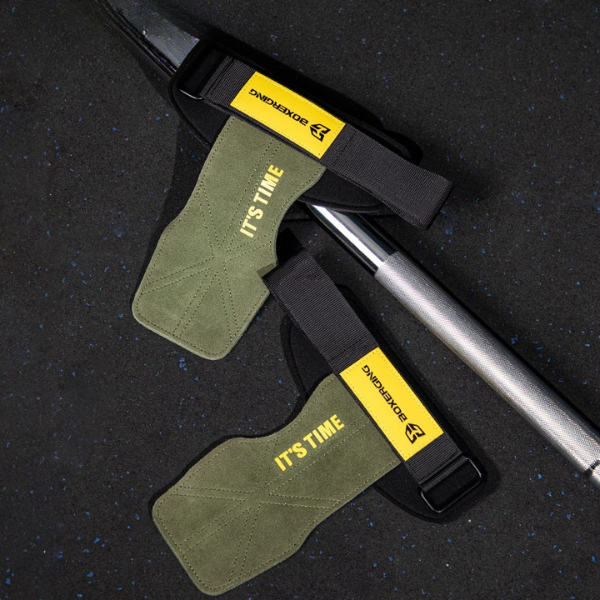 Griply | Anti-Skid Fitnesshandschuhe und Zughilfe fürs Gym aus Rindsleder