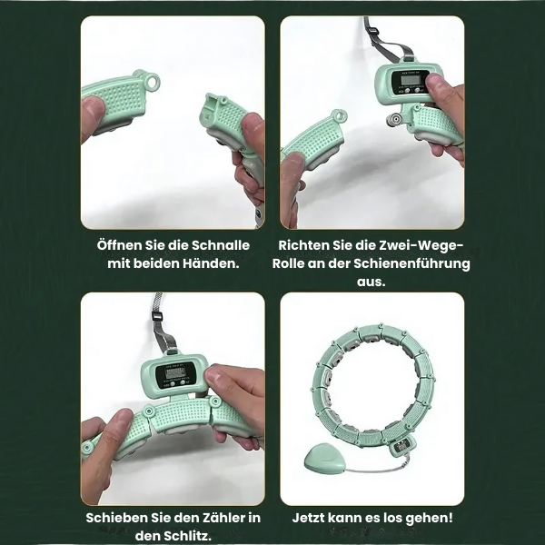 Hooper | Intelligenter Hula Hoop Reifen mit Gewicht für Unisex Fitness + Gratis Schwitzgürtel