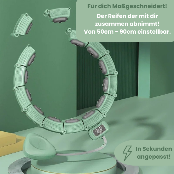 Hooper | Intelligenter Hula Hoop Reifen mit Gewicht für Unisex Fitness + Gratis Schwitzgürtel