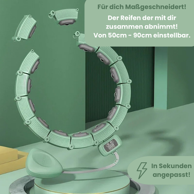 Hooper | Intelligenter Hula Hoop Reifen mit Gewicht für Unisex Fitness + Gratis Schwitzgürtel