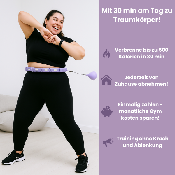 Hooper | Intelligenter Hula Hoop Reifen mit Gewicht für Unisex Fitness + Gratis Schwitzgürtel