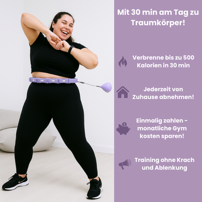 Hooper | Intelligenter Hula Hoop Reifen mit Gewicht für Unisex Fitness + Gratis Schwitzgürtel