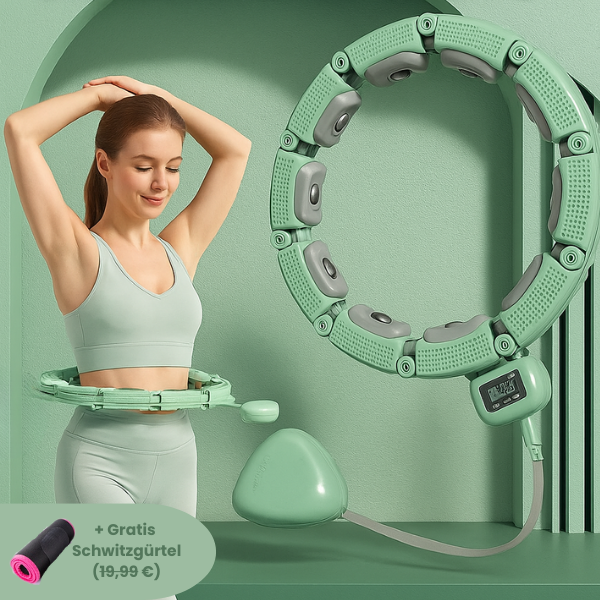 Hooper | Intelligenter Hula Hoop Reifen mit Gewicht für Unisex Fitness + Gratis Schwitzgürtel