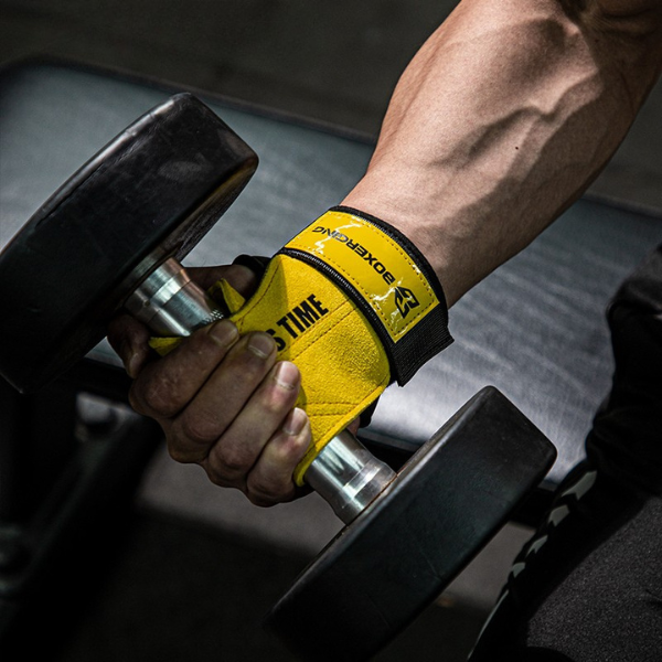 Griply | Anti-Skid Fitnesshandschuhe und Zughilfe fürs Gym aus Rindsleder