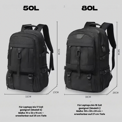 Elaro | Wasserdichter Rucksack für Herren 50L/80L Outdoor