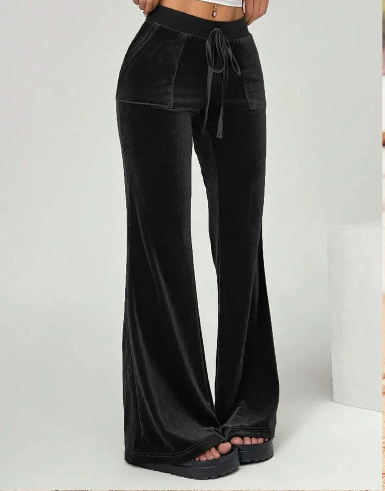 Clara | Elegante Samt Hose für Frauen Hoch Taille 0