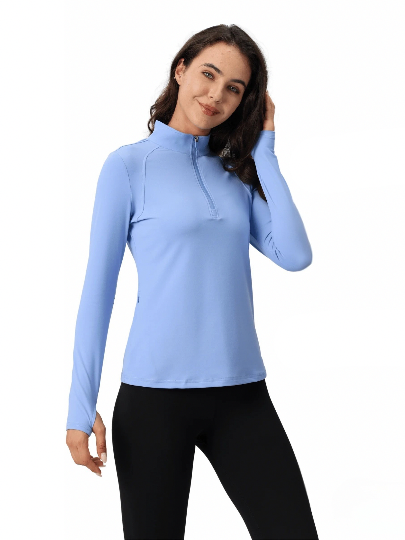 Tervona | Atmungsaktiver Damenpullover mit Viertel Reißverschluss