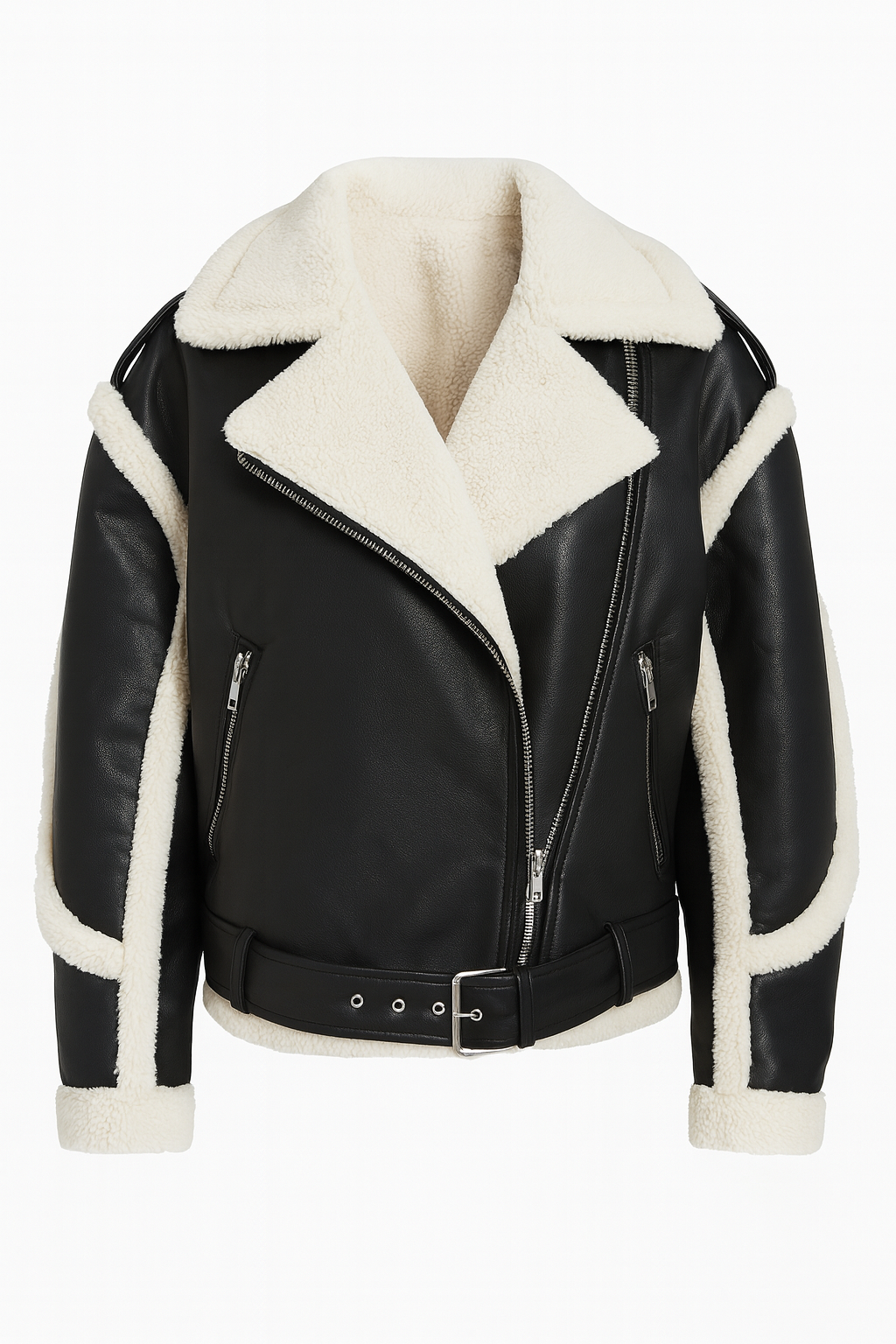 Celia | Warme Teddyfell Lederjacke für Damen Winter