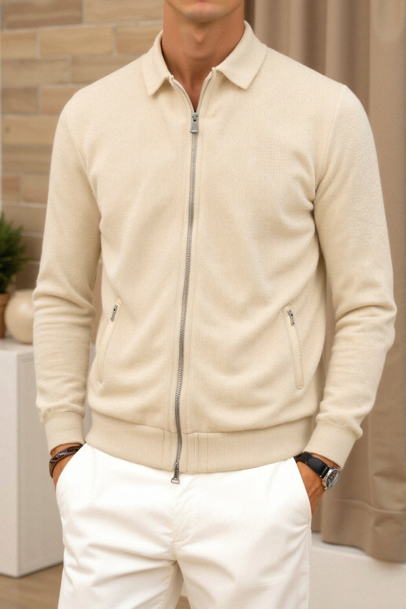 Giovanni | Elegante Herrenjacke für Männer Übergang Beige 2