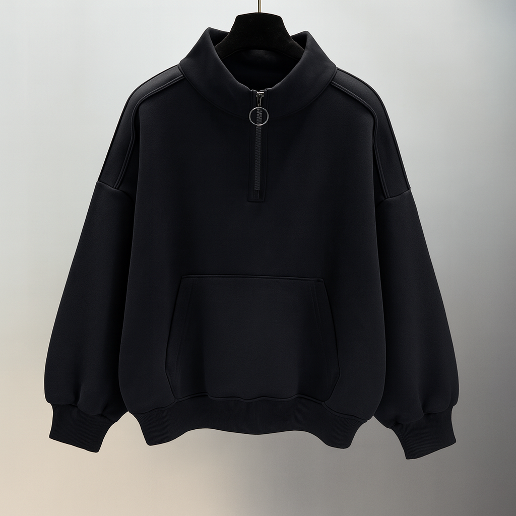 David | Schwarzer Fleece  Freizeitanzug für Herren