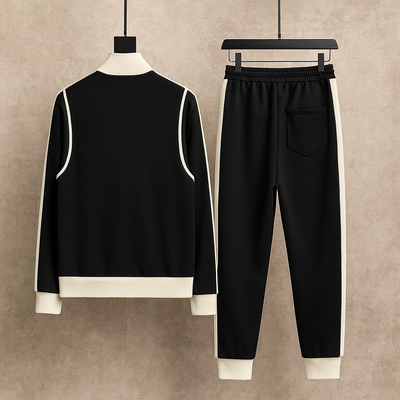 Stefan | Neopren Schwarzer Herren-Tracksuit