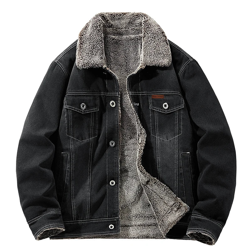 Leon | Bequeme Denim Jacke für Herren Warm 0