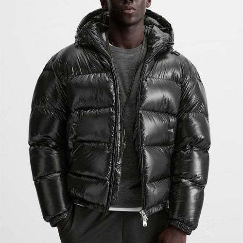Leon | Bequeme Pufferjacke für Männer Schwarz Winter 1