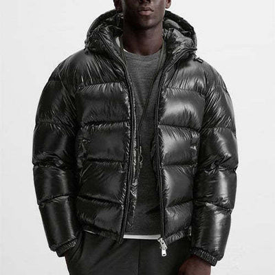 Leon | Bequeme Pufferjacke für Männer Schwarz Winter 1
