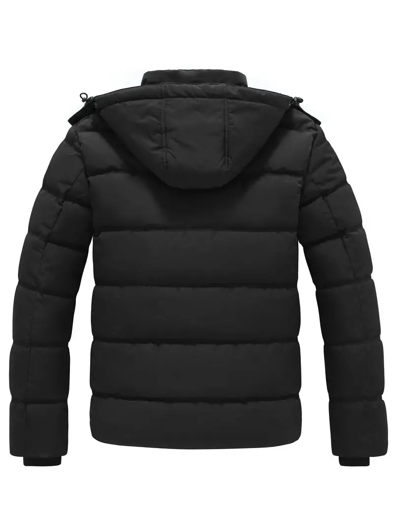 Leon | Warme Pufferjacke Schwarz für Herren Winter 2
