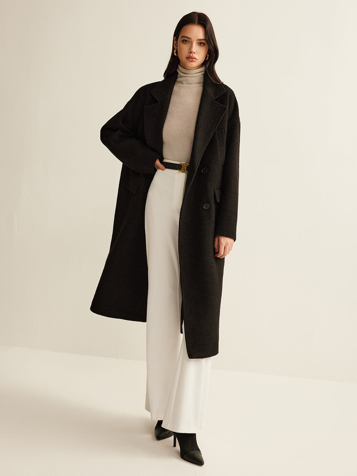 Sophia | Eleganter Trenchcoat für Damen Schwarz Klassisch 4