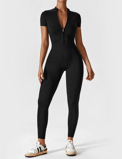 Zylox | Atmungsaktiver Jumpsuit Schwarz für Damen Fitness 0