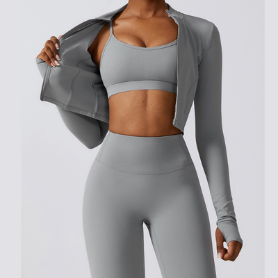 Zyron | Atmungsaktives Sport Set Damen für Frühling 3-teilig 2