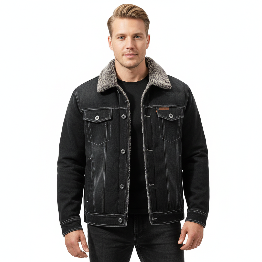 Leon | Bequeme Denim Jacke für Herren Warm